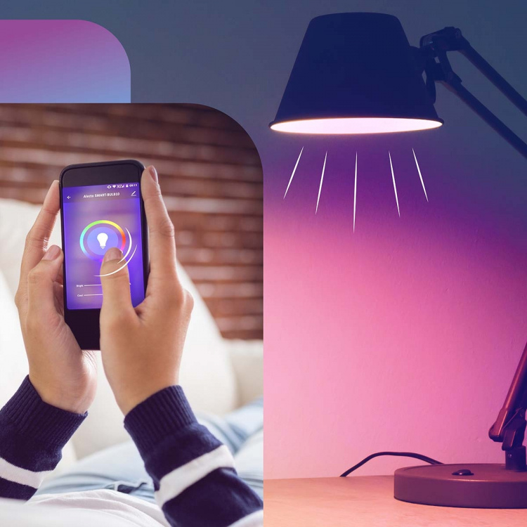 Alecto Smart LED colour lamp with Wi-Fi Alecto Smart LED colour lamp with Wi-Fi