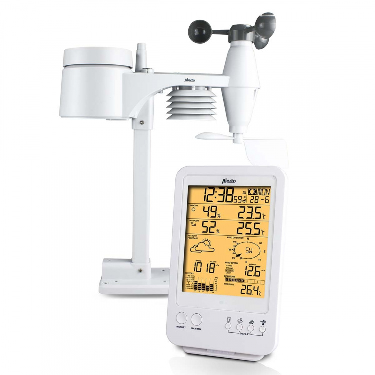 Alecto Professional weather station with wireless sensor white