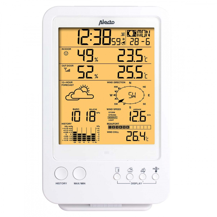 Alecto Professional weather station with wireless sensor white