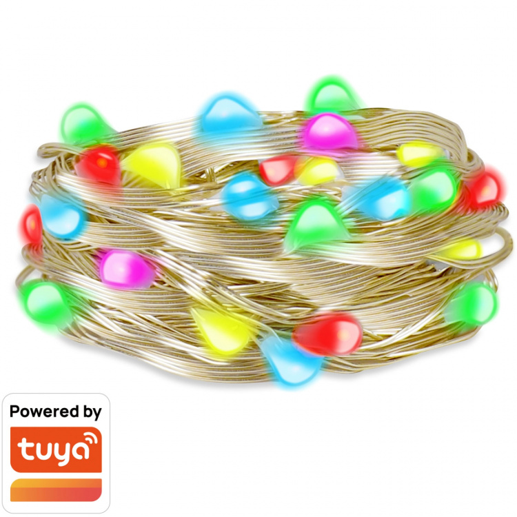 LogiLink RGB-ljusslinga med fjärrkontroll och WiFi Tuya IP65 5 m