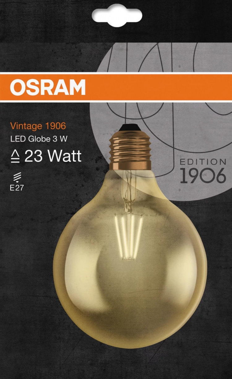 LEDVANCE LED 1906 Vintage Gold, 2,8W/21W, E27 Glob LEDVANCE LED 1906 Vintage Gold, 2,8W/21W, E27 Glob