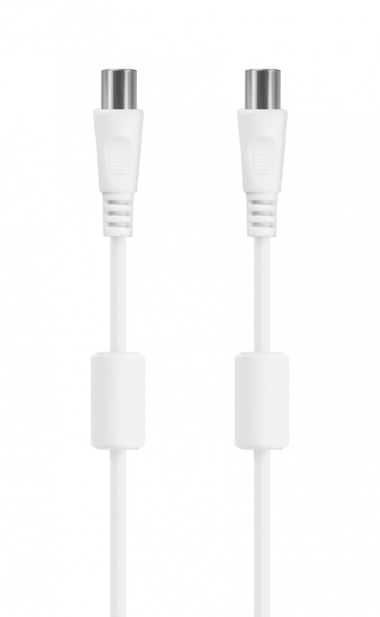 DELTACO Antenna cable, 75 Ohm nickel-plated connectors, 1m