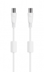 DELTACO Antenna cable, 75 Ohm nickel-plated connectors, 3m, white