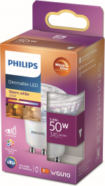 Philips Warm Glow LED spotlight, GU10, 2200-2700 K, 345 lm, dimmable