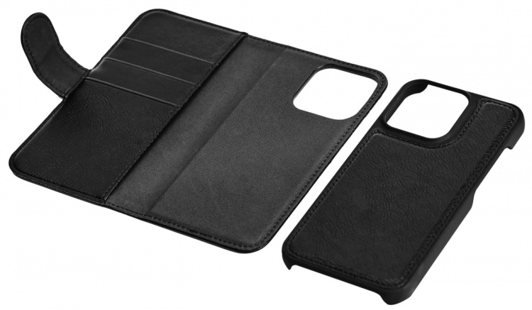 Essentials iPhone 13 Pro PU wallet, detachable, 3 card, Black