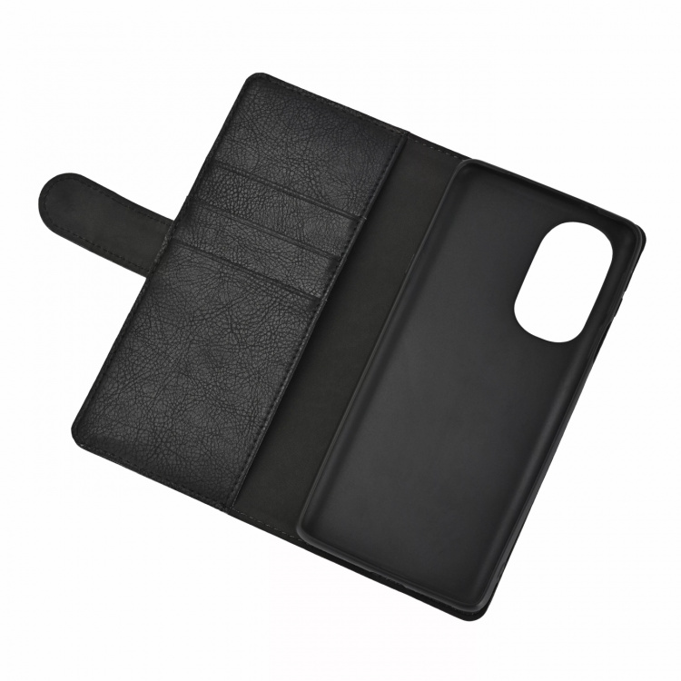 Essentials Motorola Edge 30 PU wallet, 3 cards, black