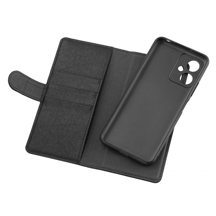 Essentials Redmi Note 12 PU wallet, detachable, black