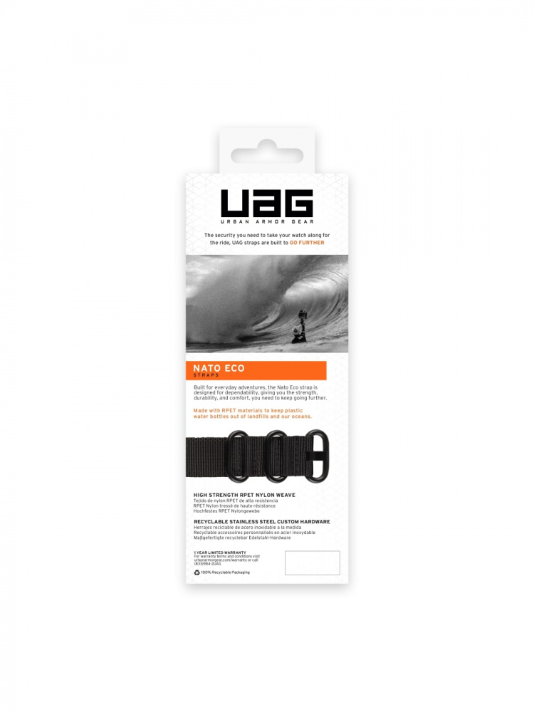 Urban Armor Gear Apple Watch 45/44/42mm Nato Eco Strap, Black Urban Armor Gear Apple Watch 45/44/42mm Nato Eco Strap, Black