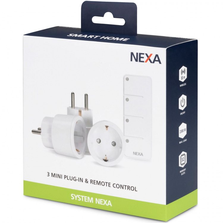 Nexa MYCR-2/SET 3 x miniplugin På/Av inkl fjärrkontroll Nexa MYCR-2/SET 3 x miniplugin På/Av inkl fjärrkontroll