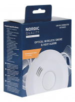 Nordic Quality Optical smoke- & heat alarm, linkable, 1pk