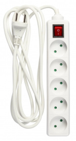 Nordic Quality 5-way plug w/switch (D), 3m