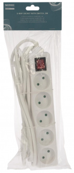 Nordic Quality 5-way plug w/switch (D), 3m