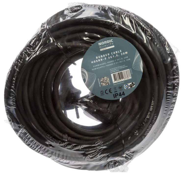 Nordic Quality Förlängningskabel H05RR-F 3G1,5 20m
