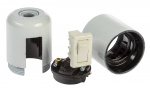 Nordic Quality Lampsockel E27 med brytare, Vit