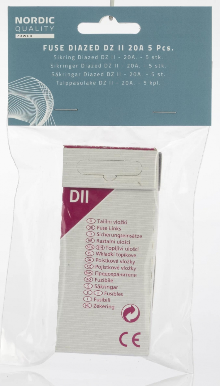 Nordic Quality fuse Diazed DZ II 20A 5 st