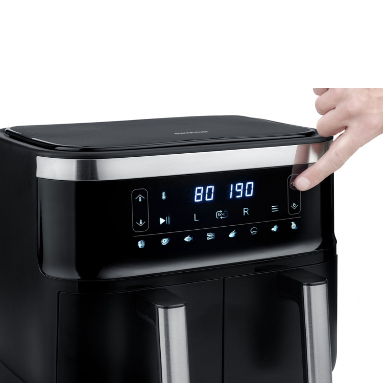 Severin Air Fryer Dubbel 2X4L FR2453 2850w Led display Severin Air Fryer Dubbel 2X4L FR2453 2850w Led display
