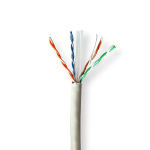 Nedis Network Cable Roll | CAT6 | Solid | U/UTP | Bare Copper | 100.0 m | Indoor | Round | LSZH | Grey | Pull Box