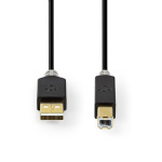 Nedis USB Cable | USB 2.0 | USB-A Male | USB-B Male | 480 Mbps | Gold Plated | 1.00 m | Round | PVC | Anthracite | Box Nedis USB Cable | USB 2.0 | USB-A Male | USB-B Male | 480 Mbps | Gold Plated | 1.00 m | Round | PVC | Anthracite | Box