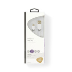Nedis USB Cable | USB 2.0 | USB-A Male | USB Micro-B Male | 480 Mbps | Gold Plated | 1.00 m | Flat | PVC | White | Window Box