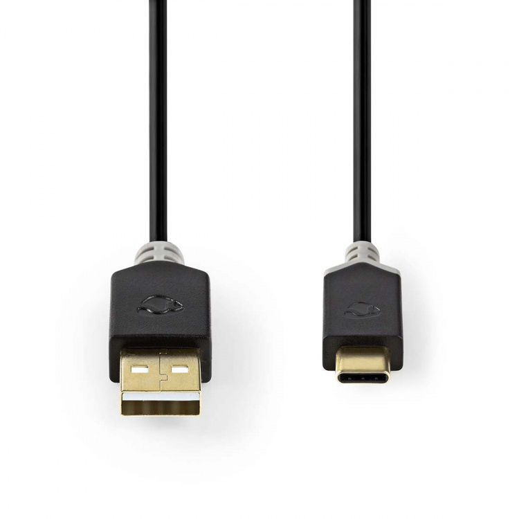 Nedis USB Cable | USB 2.0 | USB-A Male | USB-C™ Male | 60 W | 480 Mbps | Gold Plated | 2.00 m | Round | PVC | Anthracite | Box
