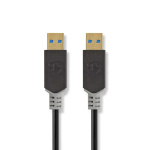 Nedis USB Cable | USB 3.2 Gen 1 | USB-A Male | USB-A Male | 5 Gbps | Gold Plated | 2.00 m | Round | PVC | Anthracite | Box Nedis USB Cable | USB 3.2 Gen 1 | USB-A Male | USB-A Male | 5 Gbps | Gold Plated | 2.00 m | Round | PVC | Anthracite | Box