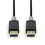 Nedis USB Cable | USB 3.2 Gen 1 | USB-A Male | USB-A Male | 5 Gbps | Gold Plated | 2.00 m | Round | PVC | Anthracite | Box Nedis USB Cable | USB 3.2 Gen 1 | USB-A Male | USB-A Male | 5 Gbps | Gold Plated | 2.00 m | Round | PVC | Anthracite | Box