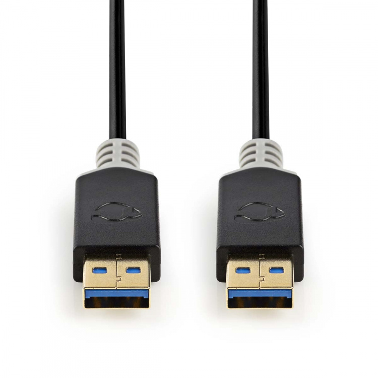 Nedis USB Cable | USB 3.2 Gen 1 | USB-A Male | USB-A Male | 5 Gbps | Gold Plated | 2.00 m | Round | PVC | Anthracite | Box Nedis USB Cable | USB 3.2 Gen 1 | USB-A Male | USB-A Male | 5 Gbps | Gold Plated | 2.00 m | Round | PVC | Anthracite | Box