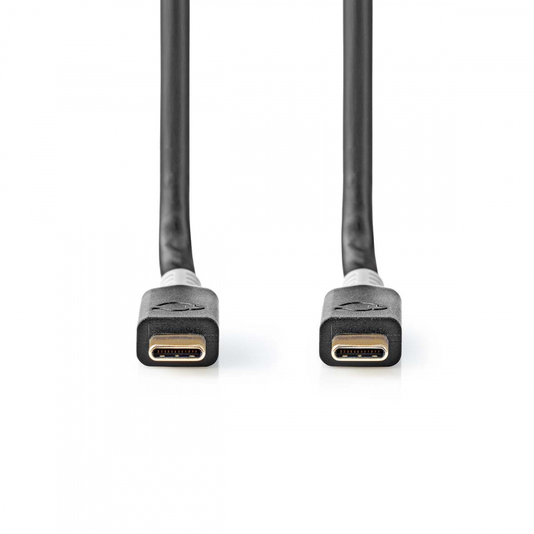 Nedis USB Cable | USB 3.2 Gen 2x2 | USB-C™ Male | USB-C™ Male | 100 W | 4K@60Hz | 20 Gbps | Gold Plated | 2.00 m | Round | PVC | Silver | Box