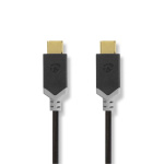 Nedis USB Cable | USB 3.2 Gen 1 | USB-C™ Male | USB-C™ Male | 60 W | 4K@60Hz | 5 Gbps | Gold Plated | 2.00 m | Round | PVC | Black | Box