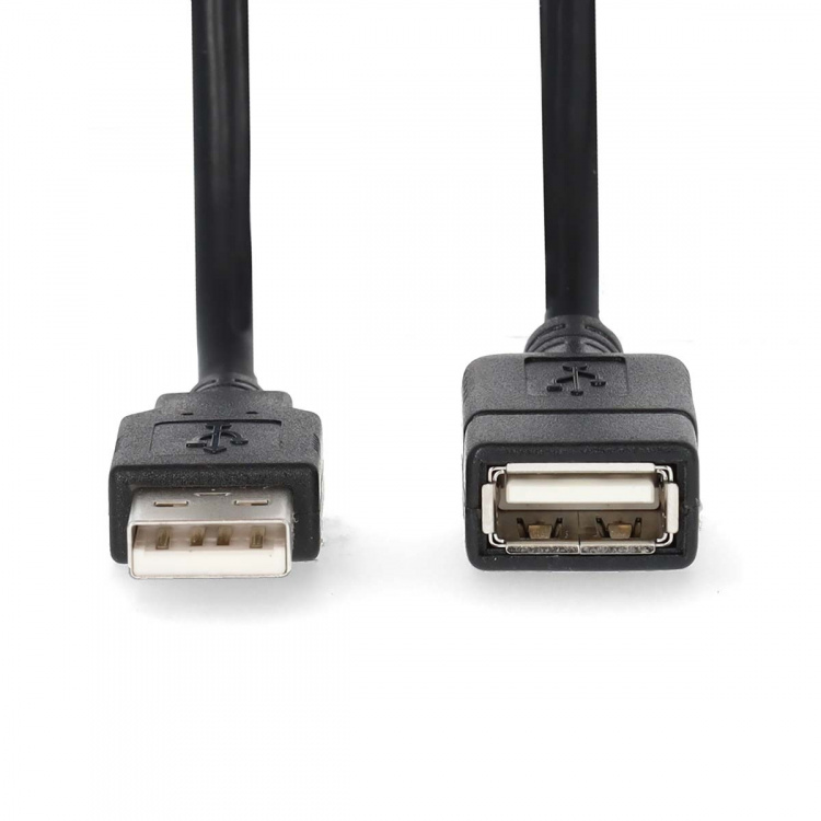 Nedis USB Cable | USB 2.0 | USB-A Male | USB-A Female | 480 Mbps | Nickel Plated | 3.00 m | Round | PVC | Black | Box