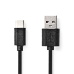 Nedis USB Cable | USB 2.0 | USB-C™ Male | USB-A Male | 15 W | 480 Mbps | Nickel Plated | 3.00 m | Round | PVC | Black | Box Nedis USB Cable | USB 2.0 | USB-C™ Male | USB-A Male | 15 W | 480 Mbps | Nickel Plated | 3.00 m | Round | PVC | Black | Box