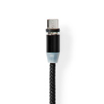 Nedis USB Cable | USB 2.0 | USB-A Male | USB Micro-B Male / USB-C™ Male | 10 W | No Data Transfer | Nickel Plated | 2.00 m | Round | Nylon | Black | Box