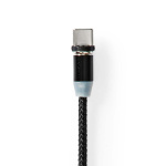 Nedis USB Cable | USB 2.0 | USB-A Male | USB Micro-B Male / USB-C™ Male | 10 W | No Data Transfer | Nickel Plated | 2.00 m | Round | Nylon | Black | Box