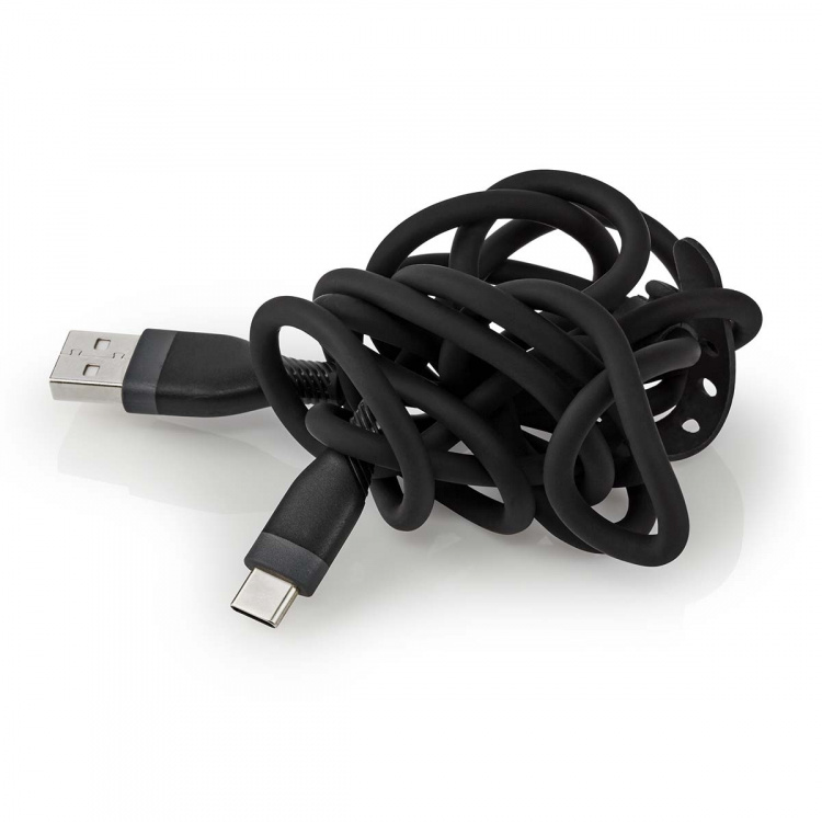 Nedis USB Cable | USB 2.0 | USB-A Male | USB-C™ Male | 15 W | 480 Mbps | Nickel Plated | 1.50 m | Round | Silicone | Black | Box