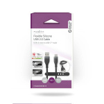 Nedis USB Cable | USB 2.0 | USB-A Male | USB-C™ Male | 15 W | 480 Mbps | Nickel Plated | 1.50 m | Round | Silicone | Black | Box