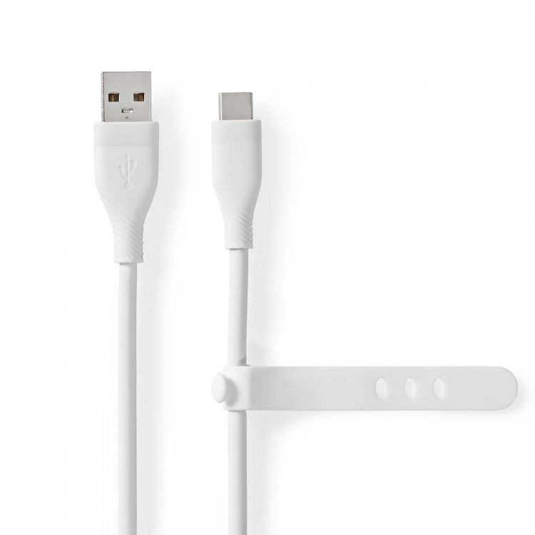Nedis USB Cable | USB 2.0 | USB-A Male | USB-C™ Male | 15 W | 480 Mbps | Nickel Plated | 1.50 m | Round | Silicone | White | Box