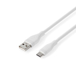 Nedis USB Cable | USB 2.0 | USB-A Male | USB-C™ Male | 15 W | 480 Mbps | Nickel Plated | 1.50 m | Round | Silicone | White | Box