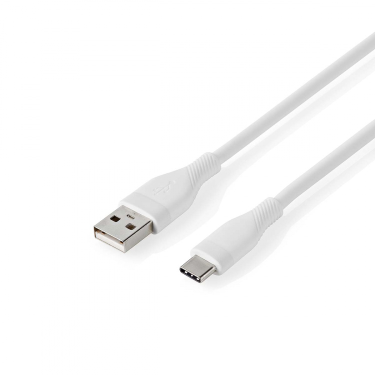 Nedis USB Cable | USB 2.0 | USB-A Male | USB-C™ Male | 15 W | 480 Mbps | Nickel Plated | 1.50 m | Round | Silicone | White | Box
