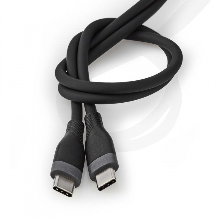 Nedis USB Cable | USB 2.0 | USB-C™ Male | USB-C™ Male | 60 W | 480 Mbps | Nickel Plated | 1.50 m | Round | Silicone | Black | Box