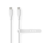 Nedis USB Cable | USB 2.0 | USB-C™ Male | USB-C™ Male | 60 W | 480 Mbps | Nickel Plated | 1.50 m | Round | Silicone | White | Box