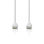 Nedis USB Cable | USB 2.0 | USB-C™ Male | USB-C™ Male | 60 W | 480 Mbps | Nickel Plated | 1.50 m | Round | Silicone | White | Box