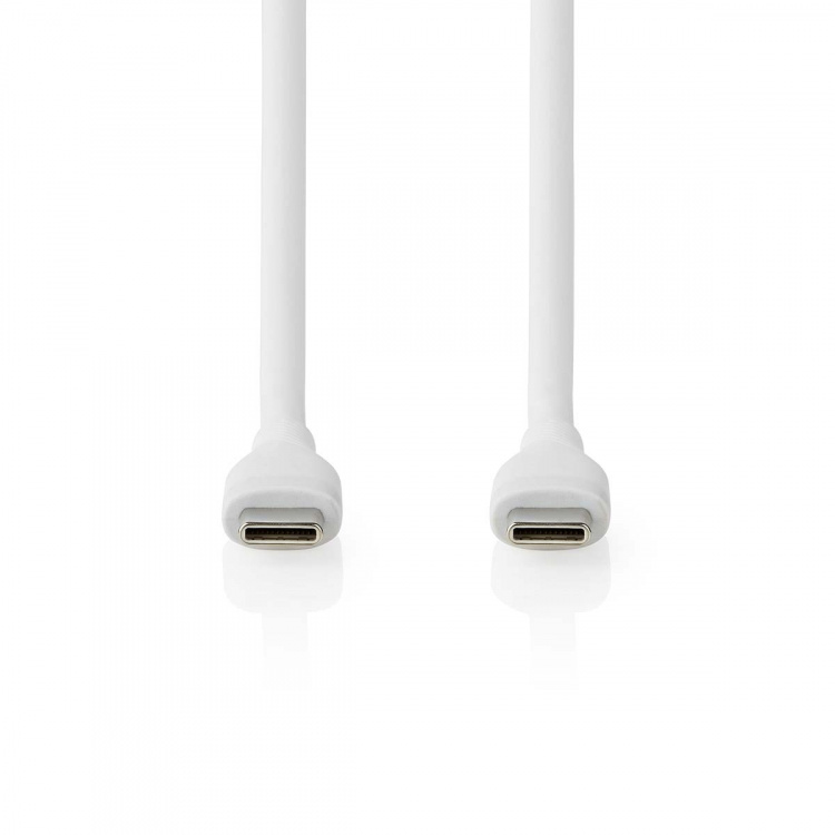 Nedis USB Cable | USB 2.0 | USB-C™ Male | USB-C™ Male | 60 W | 480 Mbps | Nickel Plated | 1.50 m | Round | Silicone | White | Box