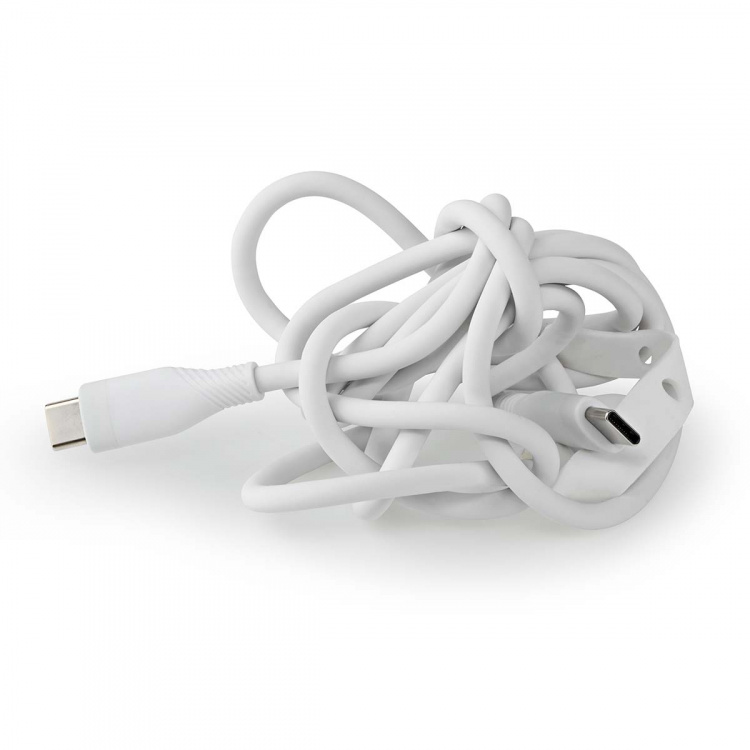 Nedis USB Cable | USB 2.0 | USB-C™ Male | USB-C™ Male | 60 W | 480 Mbps | Nickel Plated | 1.50 m | Round | Silicone | White | Box