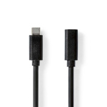 Nedis USB Cable | USB 3.2 Gen 1 | USB-C™ Male | USB-C™ Female | 4K@60Hz | 5 Gbps | Nickel Plated | 2.00 m | Round | PVC | Black | Box
