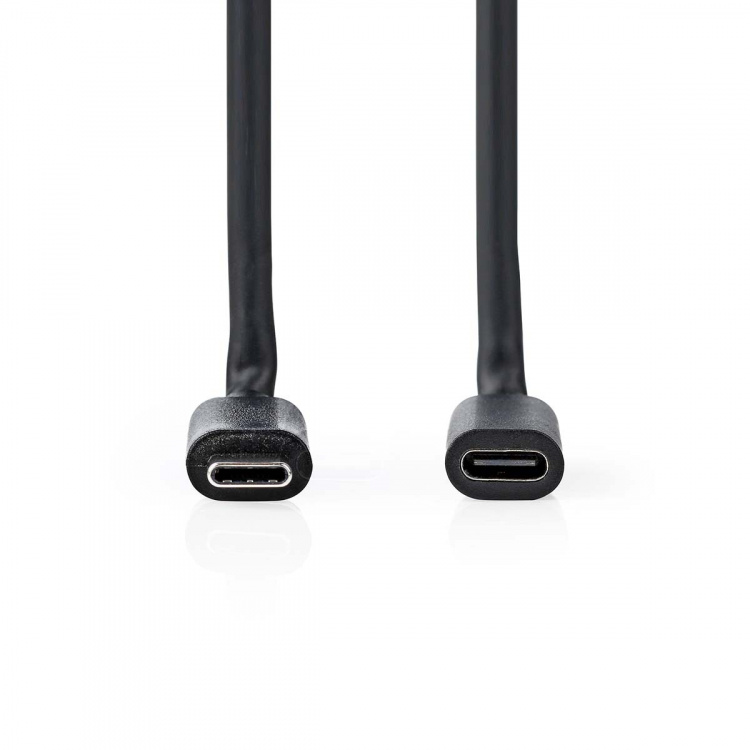 Nedis USB Cable | USB 3.2 Gen 1 | USB-C™ Male | USB-C™ Female | 4K@60Hz | 5 Gbps | Nickel Plated | 2.00 m | Round | PVC | Black | Box