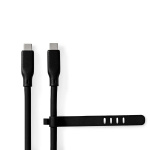 Nedis USB Cable | USB 3.2 Gen 1 | USB-C™ Male | USB-C™ Male | 60 W | 4K@30Hz | 5 Gbps | Nickel Plated | 1.50 m | Round | Silicone | Black | Box