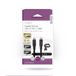 Nedis USB Cable | USB 3.2 Gen 1 | USB-C™ Male | USB-C™ Male | 60 W | 4K@30Hz | 5 Gbps | Nickel Plated | 1.50 m | Round | Silicone | Black | Box