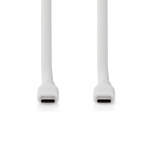 Nedis USB Cable | USB 3.2 Gen 1 | USB-C™ Male | USB-C™ Male | 60 W | 4K@60Hz | 5 Gbps | Nickel Plated | 1.50 m | Round | Silicone | White | Box