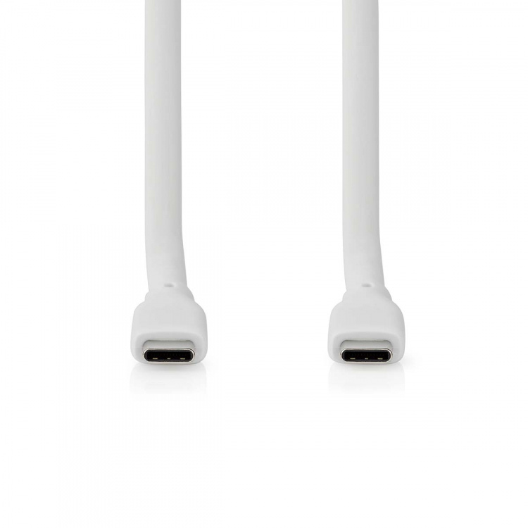 Nedis USB Cable | USB 3.2 Gen 1 | USB-C™ Male | USB-C™ Male | 60 W | 4K@60Hz | 5 Gbps | Nickel Plated | 1.50 m | Round | Silicone | White | Box