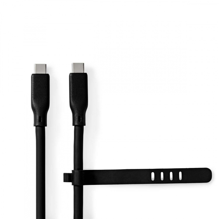 Nedis USB Cable | USB 3.2 Gen 2 | USB-C™ Male | USB-C™ Male | 240 W | 8K@30Hz | 20 Gbps | Nickel Plated | 1.00 m | Round | Silicone | Black | Box Nedis USB Cable | USB 3.2 Gen 2 | USB-C™ Male | USB-C™ Male | 240 W | 8K@30Hz | 20 Gbps | Nickel Plated | 1.00 m | Round | Silicone | Black | Box